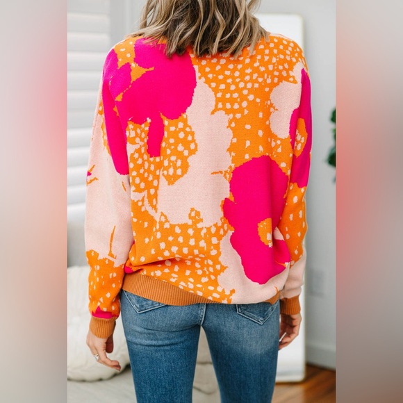 Fate Never Been Better Hot Pink Floral Sweater - Picture 2 of 6